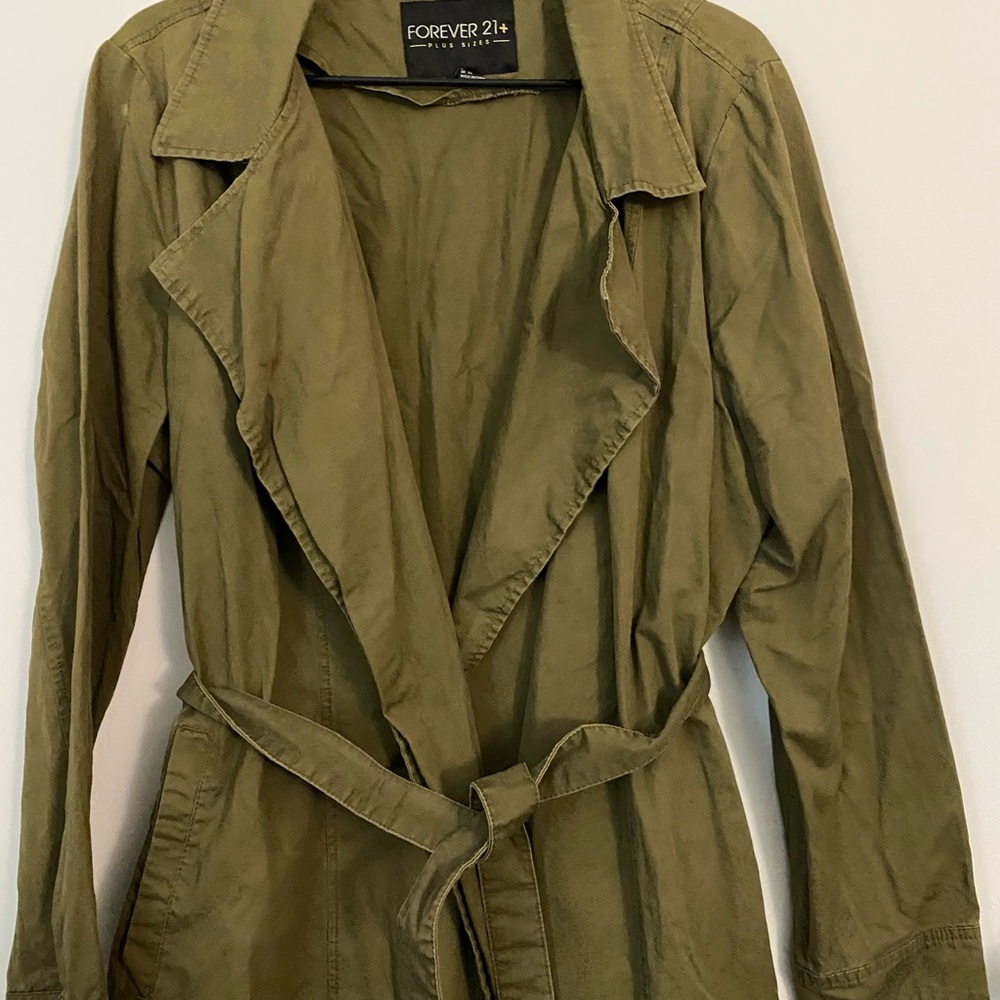 Forever 21 Olive Green Women's Trench Coat